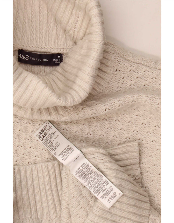 Marks & Spencer Dame Rullehals sweater UK 14 Medium Beige