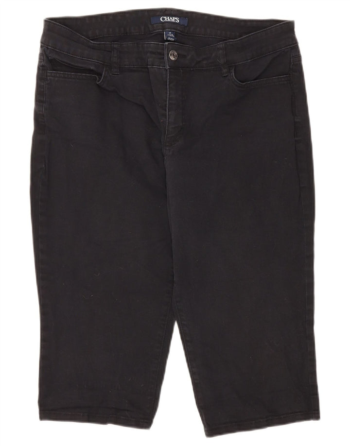 CHAPS Bermuda Shorts til kvinder US 12 Large W34 Black Bomuld