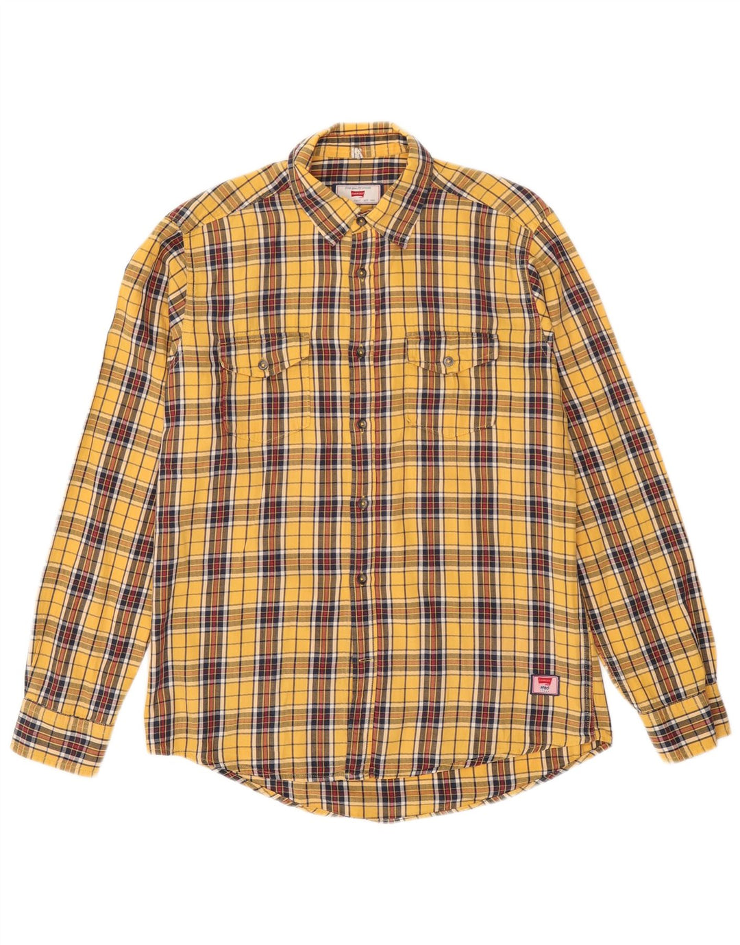 Carrera herre flannel skjorte medium gul ternet bomuld