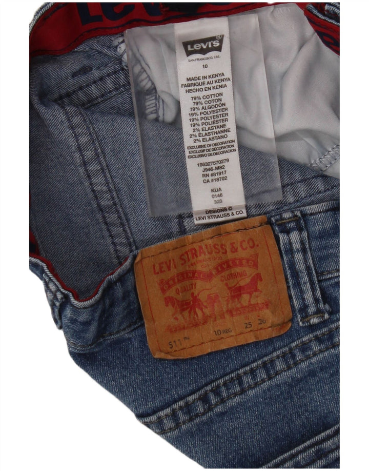 LEVI'S Boys 511 Slim Jeans 9-10 år W25 L26 Blå Bomuld