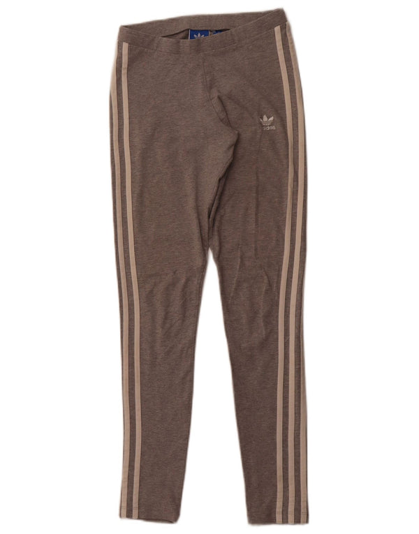 ADIDAS Dame Leggings UK 6 XS Grå Bomuld