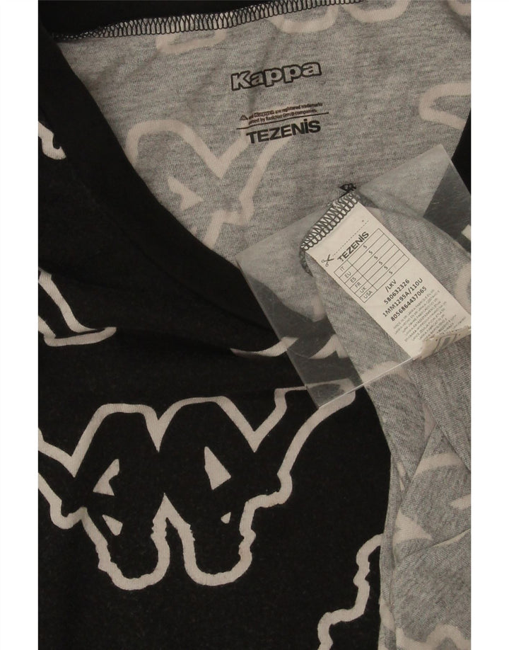 Kappa Herre Tezenis Grafisk T-Shirt Top Lille Sort Bomuld