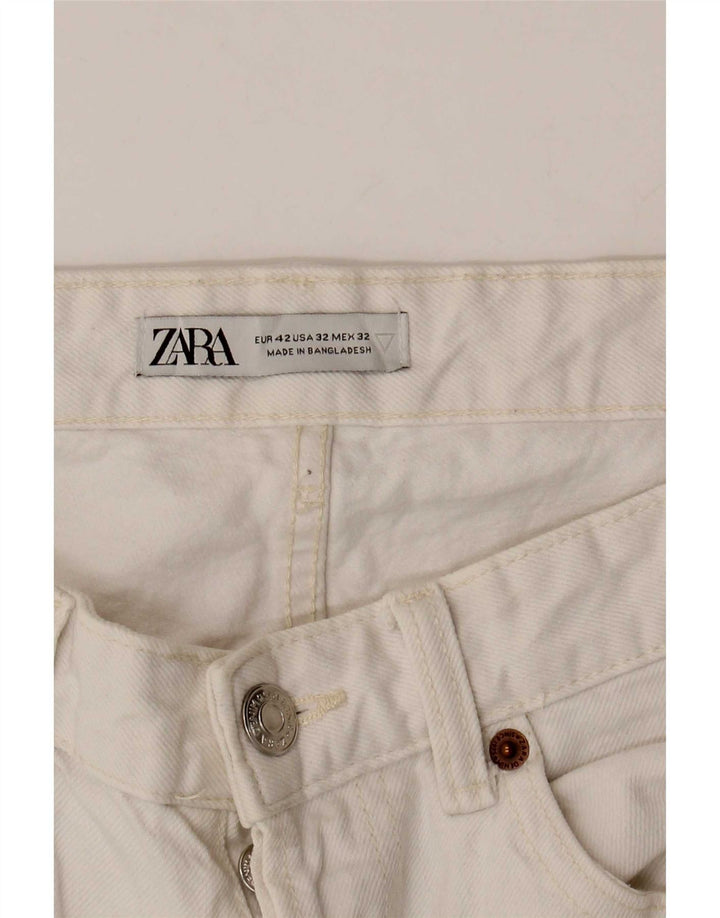 Zara Herre Cropped Slim Jeans EU 42 Large W32 L26 Hvid