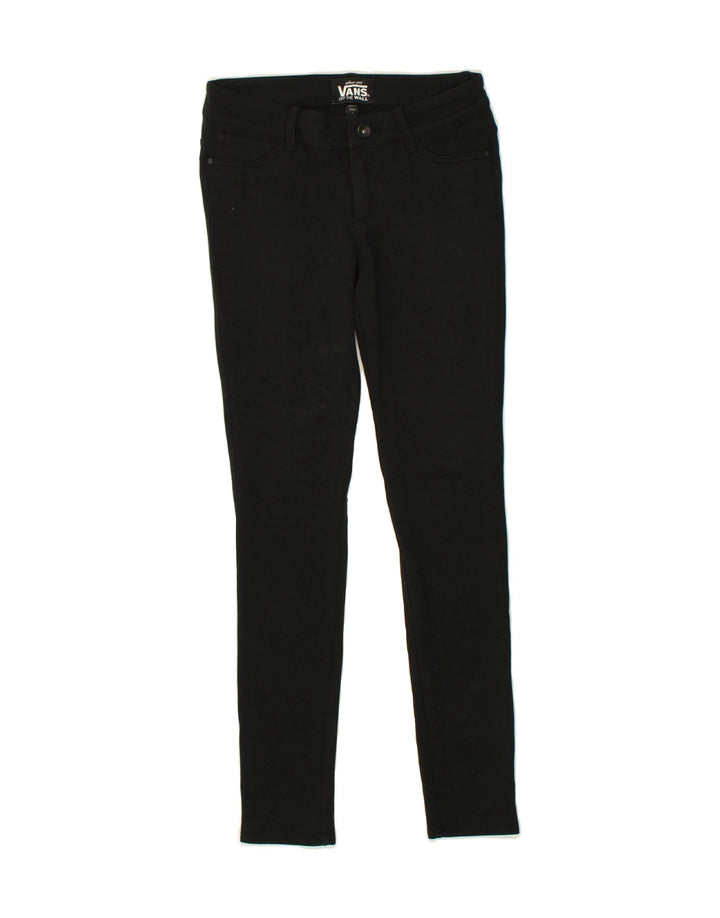 VANS Womens Skinny Casual Trousers US 7 Medium W26 L29 Black Polyester Vintage Vans and Second-Hand Vans from Messina Hembry 