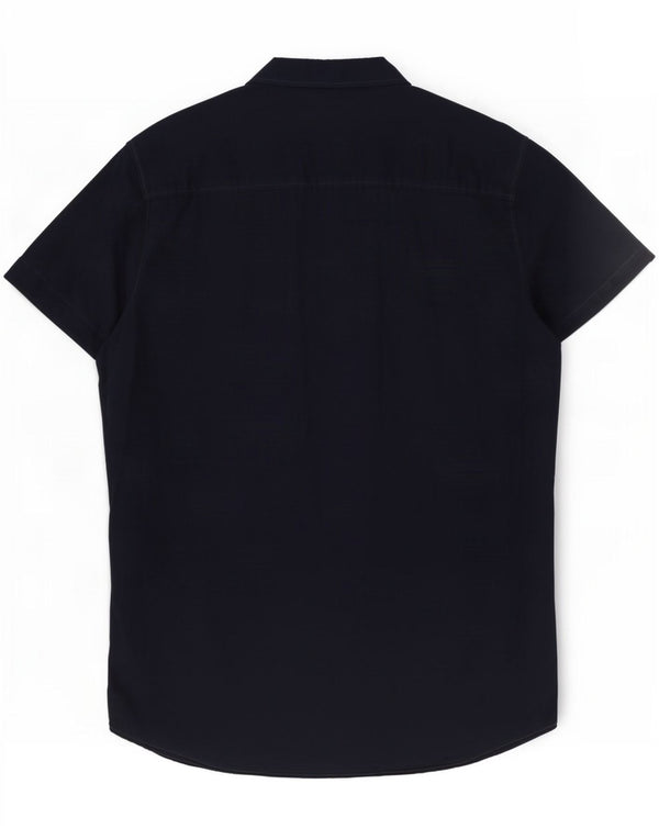 Jack & Jones Kortærmet skjorte til mænd Large Navy Blue Cotton