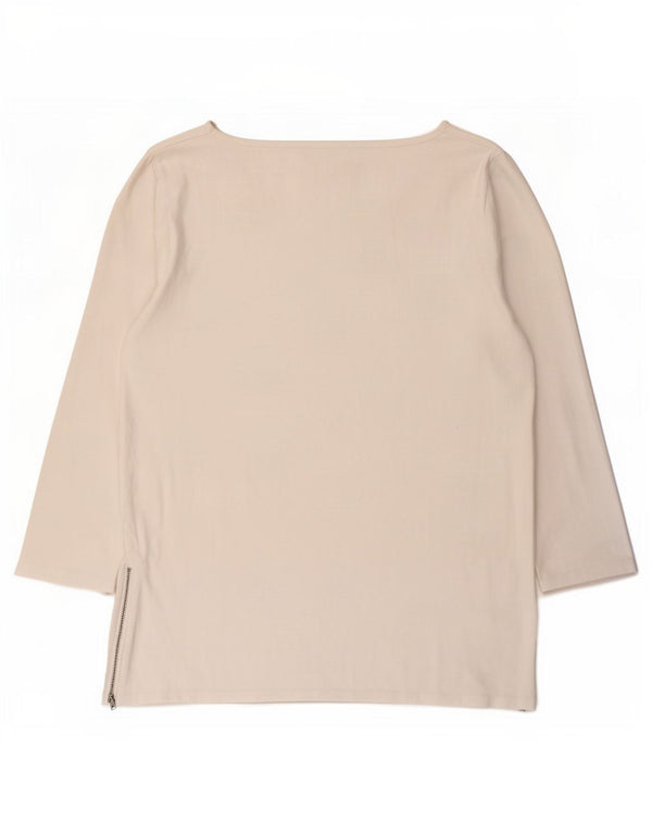 Gap Dame Top 3/4 ærmer UK 14 Large White Bomuld