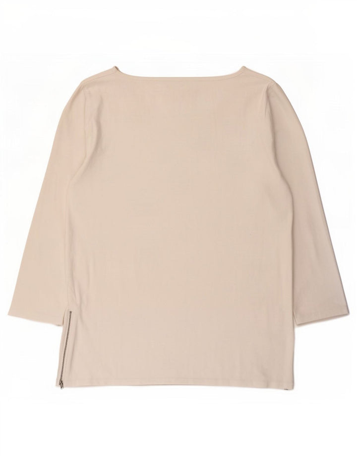 Gap Dame Top 3/4 ærmer UK 14 Large White Bomuld