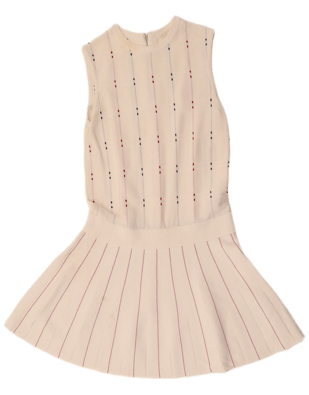 Ted Baker Dame Ærmeløs Drop Waist Dress Størrelse 1 XS Hvidstribet