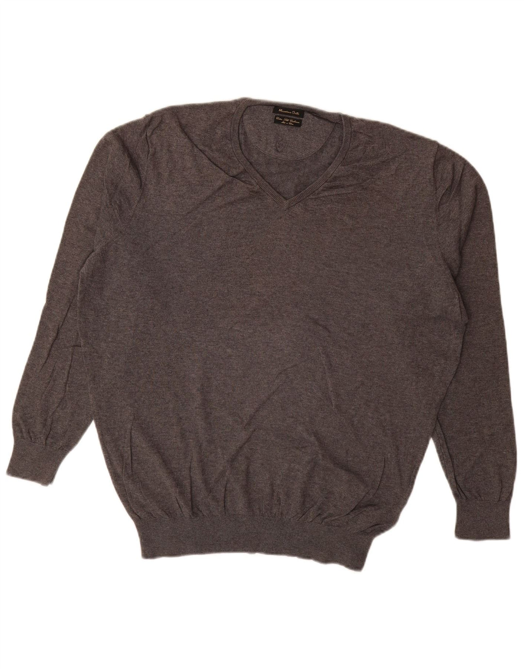 MASSIMO DUTTI Herre V-hals sweater XL Grå Bomuld