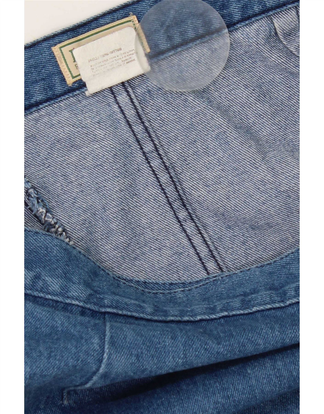 L.L.Bean Dame denim slå-om nederdel W32 Stor blå bomuld
