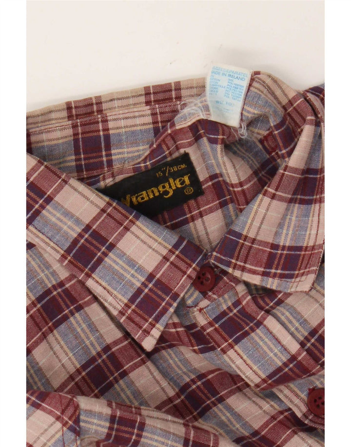 Wrangler Flanellskjorte til mænd str. 38 15 Medium rød ternet bomuld