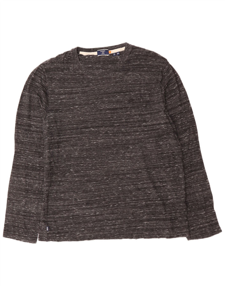 SUPERDRY Herre Top Langærmet 3XL Grå Flecked Bomuld