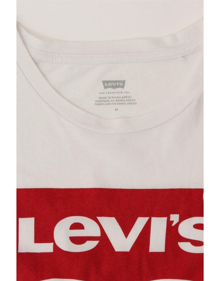 LEVI'S Womens Graphic T-Shirt Top UK 14 Medium White