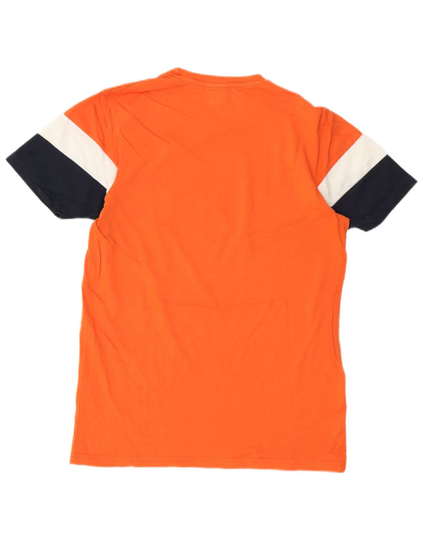 Ellesse Herre Grafisk T-Shirt Top Medium Orange Colourblock Bomuld
