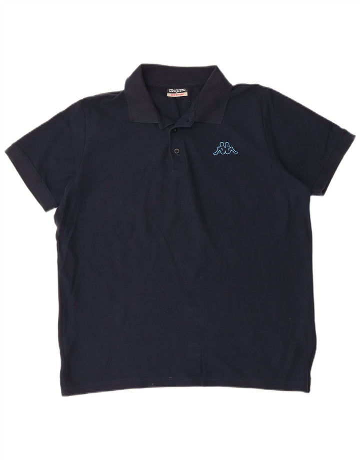 KAPPA Mens Polo Shirt Medium Navy Blue Cotton