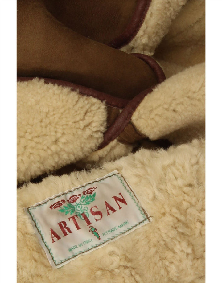 Artisan Womens Shearling Coat UK 18 XL Khaki Winter