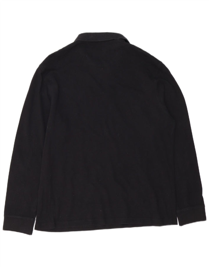 BARBOUR Langærmet poloskjorte til mænd 2XL sort bomuld