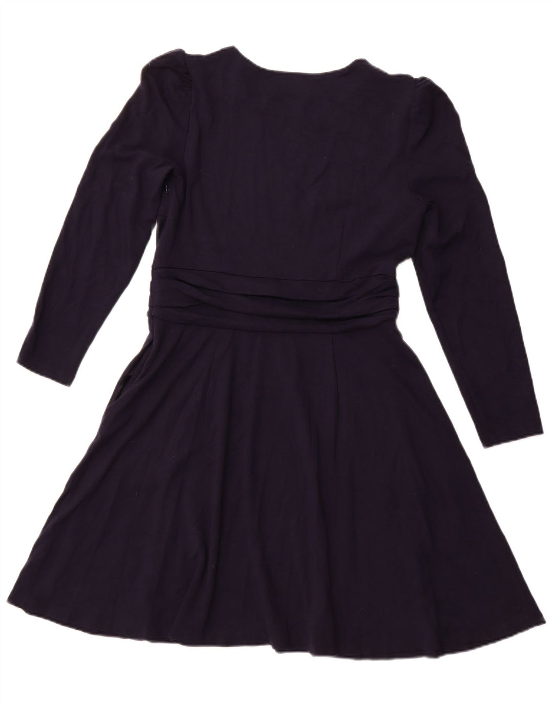 BODEN Langærmet A-line kjole til kvinder UK 14 Medium Navy Blue Viscose