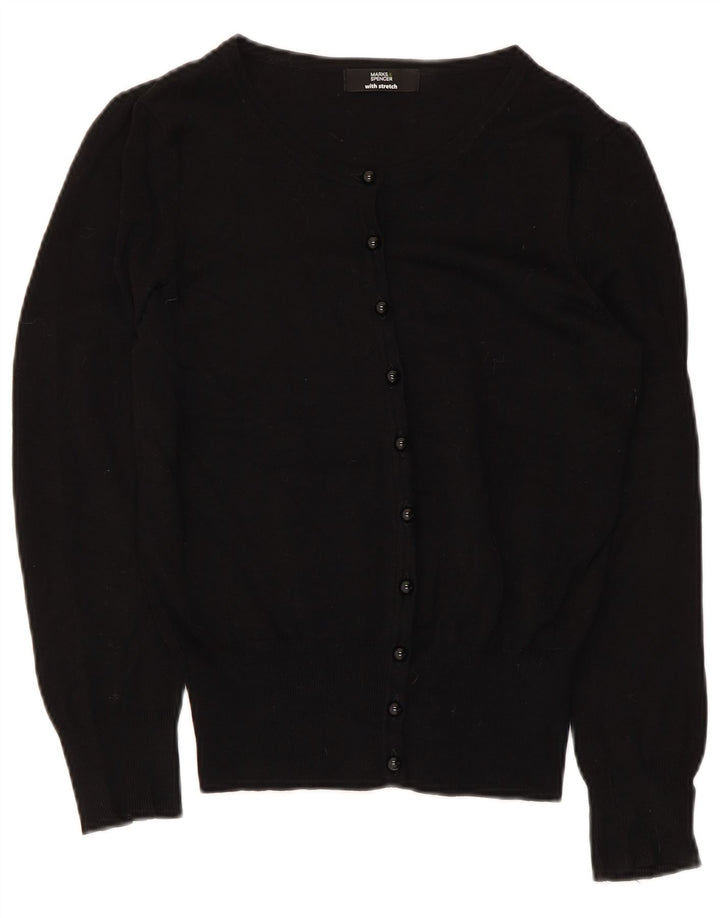 Marks & Spencer Dame Cardigan Sweater UK 8 Small Black Viscose