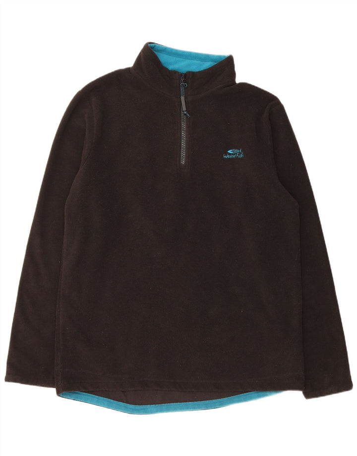 Weird Fish Herre lynlås hals Fleece Jumper Medium Sort Polyester