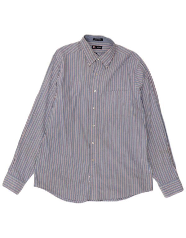 Chaps Herre Classic Fit skjorte str. 16 1/2 Large Blue Pinstripe Cotton
