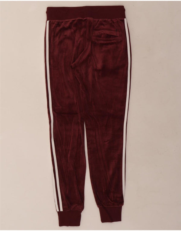 Adidas Womens Velvet Tracksuit Bukser Joggers UK 8 Small Bourgogne Bomuld