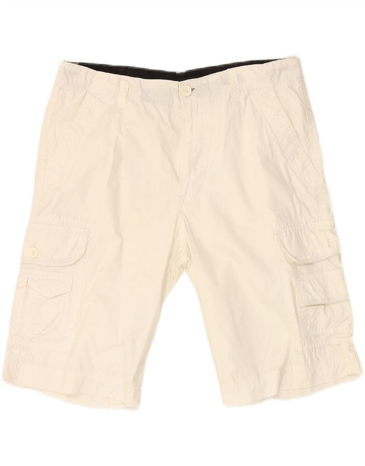 CALVIN KLEIN Mens Cargo Shorts W33 Large  White Cotton