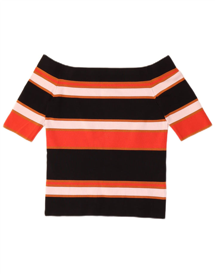 Massimo Dutti Dame Off Shoulder Top UK 8 Small Multicolored Striped