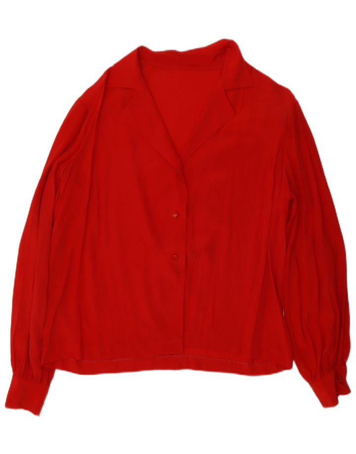VINTAGE Womens Shirt Blouse UK 14 Large Red