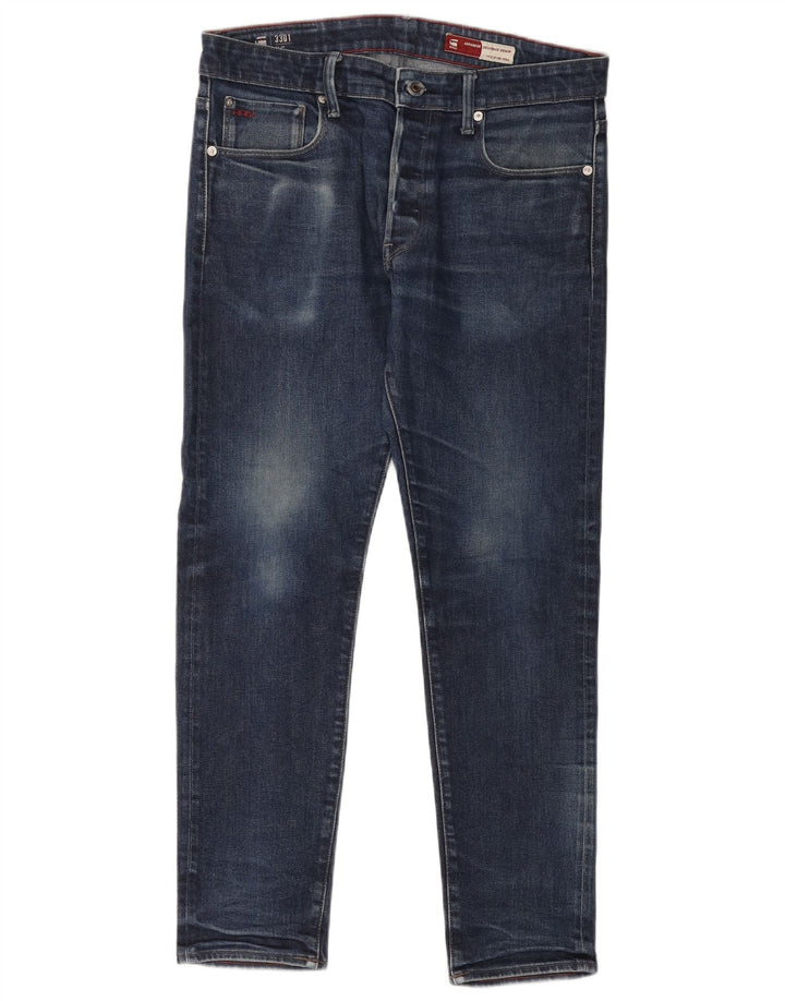 G-Star Herre 3301 Slim Jeans W34 L32 Blå Bomuld