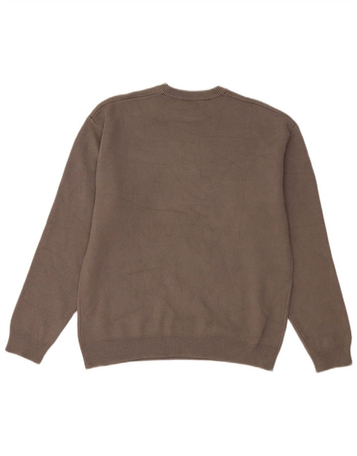 Zara Herre sweater med rund hals, mellemgrå