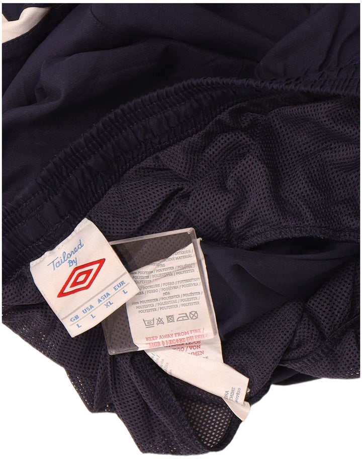 UMBRO Mens Sport Shorts Large  Navy Blue Colourblock Polyester