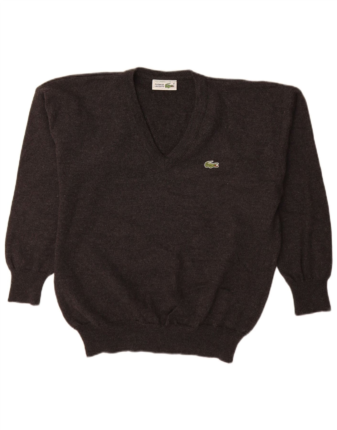 Lacoste Herre V-hals sweater Størrelse 6 XL Grå Ny Uld