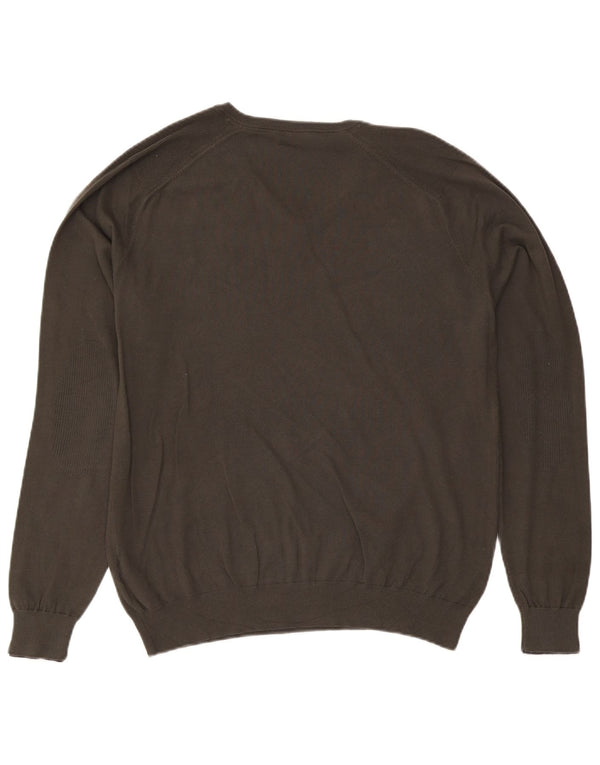 Guess Herre V-hals sweater XL Khaki Bomuld