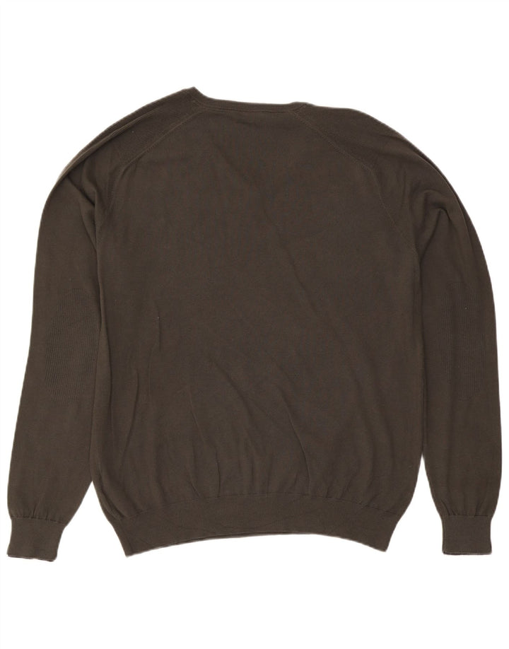 Guess Herre V-hals sweater XL Khaki Bomuld