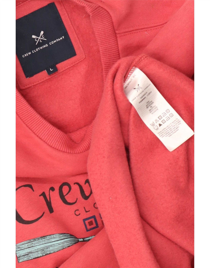 Crew Beklædning Herre grafisk sweatshirt Jumper Large Pink Bomuld