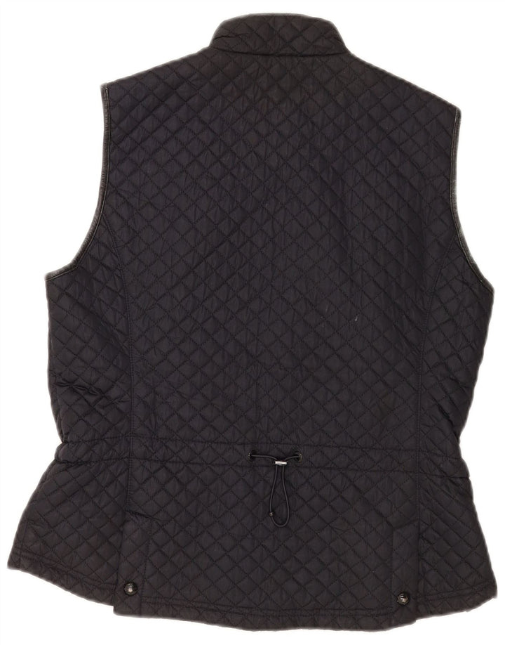 Massimo Dutti Dame Quiltet Gilet UK 18 XL Sort Polyester
