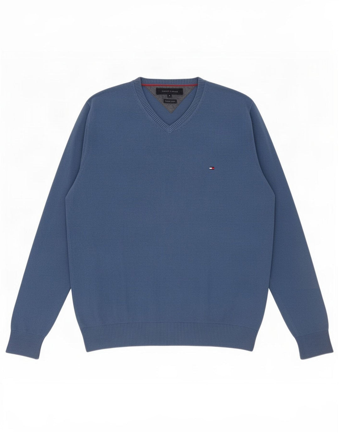 Tommy Hilfiger Herre V-hals sweater Medium Blå Bomuld
