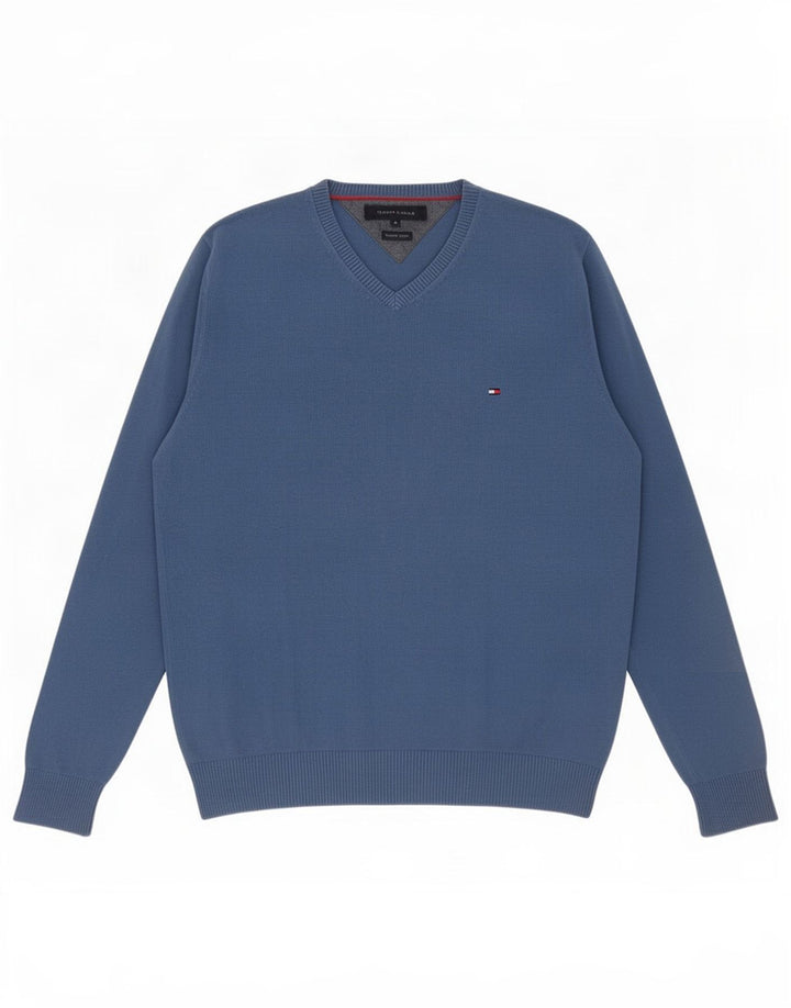 Tommy Hilfiger Herre V-hals sweater Medium Blå Bomuld