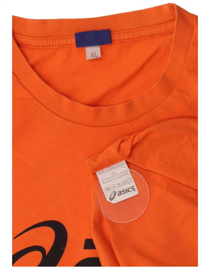 Asics Herre Grafisk T-Shirt Top XL Orange Bomuld