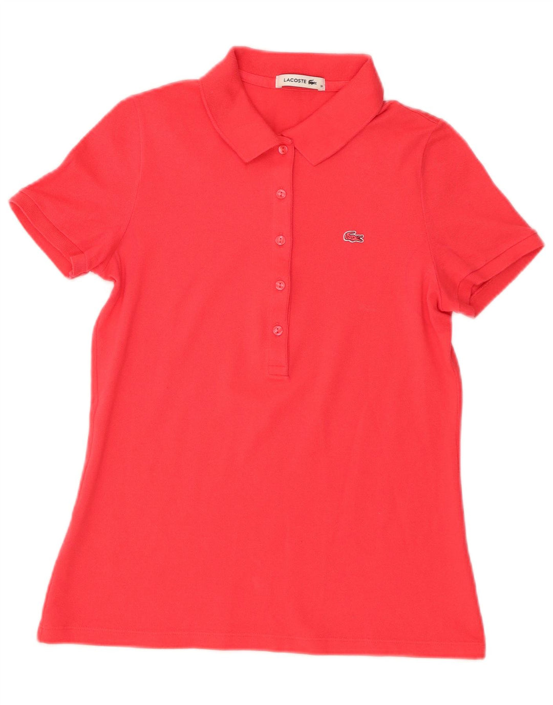 Lacoste Dame Polo Shirt Størrelse 38 Medium Rød Bomuld