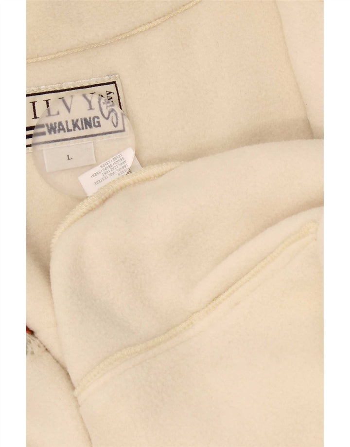 Silvy Dame Fleecejakke UK 16 Large Beige Floral Polyester