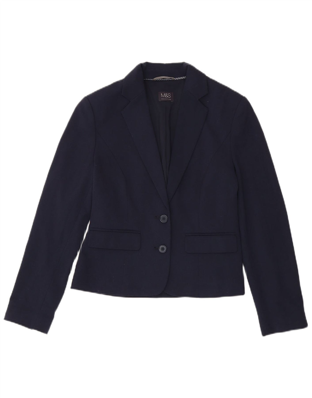 Marks & Spencer Dame 2 Button Blazer Jacket UK 8 Small Navy Blue