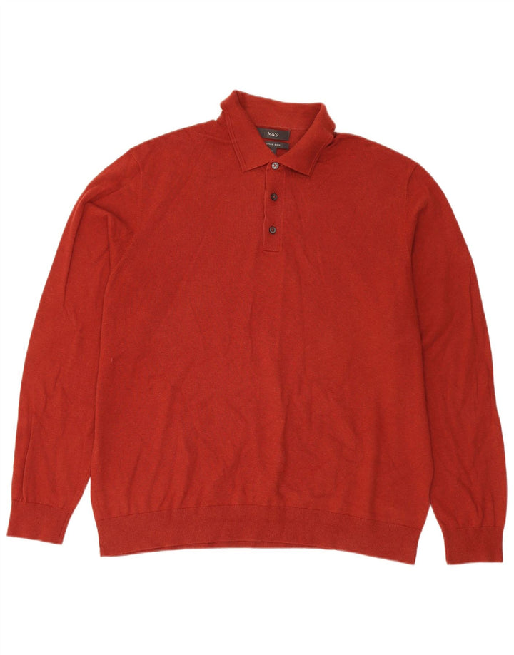 Marks & Spencer Herre Polo Neck sweater XL Rød Bomuld