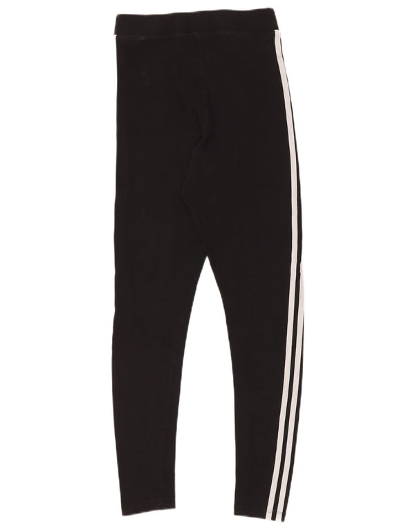 ADIDAS Womens Leggings UK 8 Small Black Bomuld