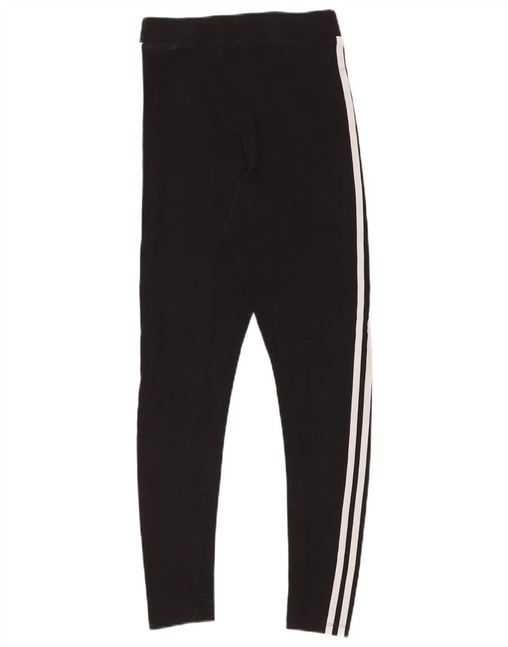 ADIDAS Womens Leggings UK 8 Small Black Bomuld