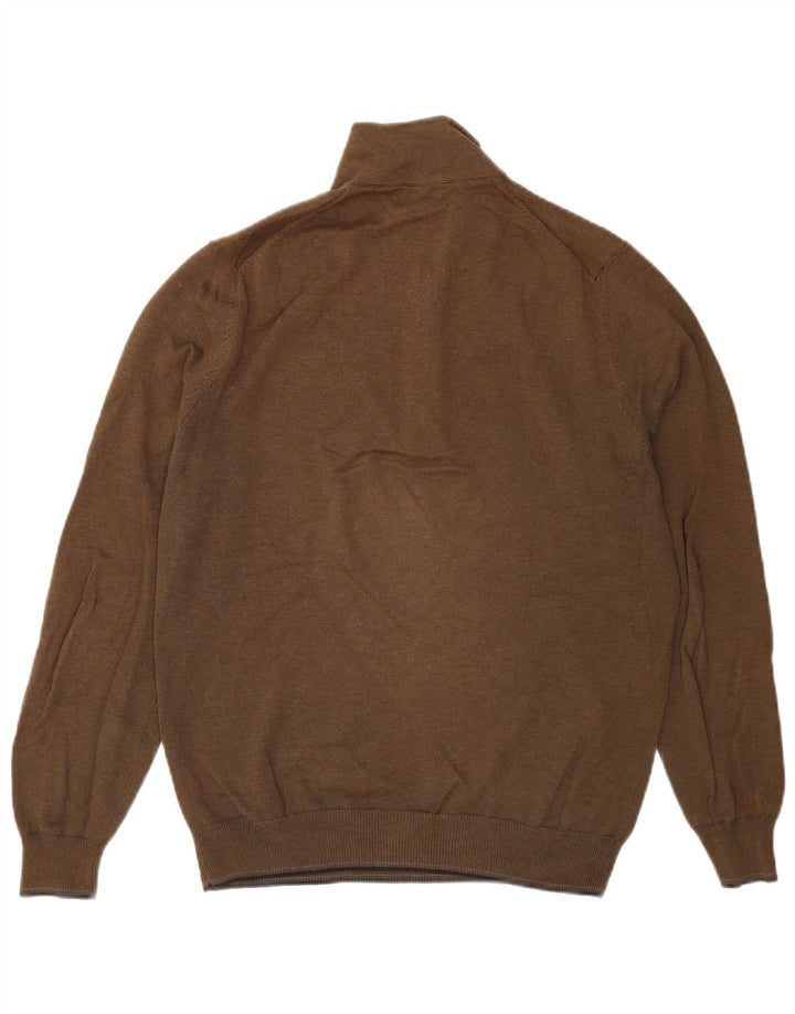 Massimo Dutti Herre Zip Neck Jumper Sweater Medium Khaki