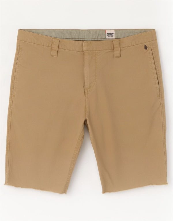 Volcom Herre Workwear Chino Shorts W34 Large Brown Bomuld
