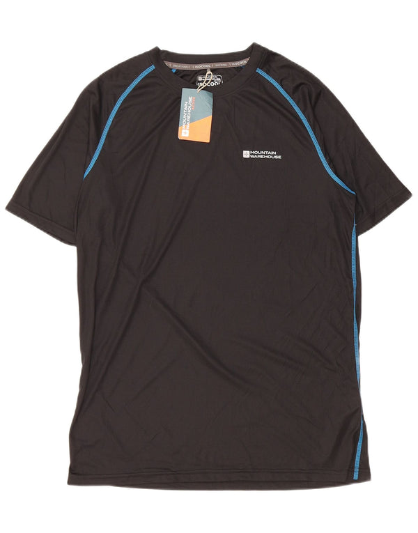 Mountain Warehouse Herre T-Shirt Top Medium Sort Polyester