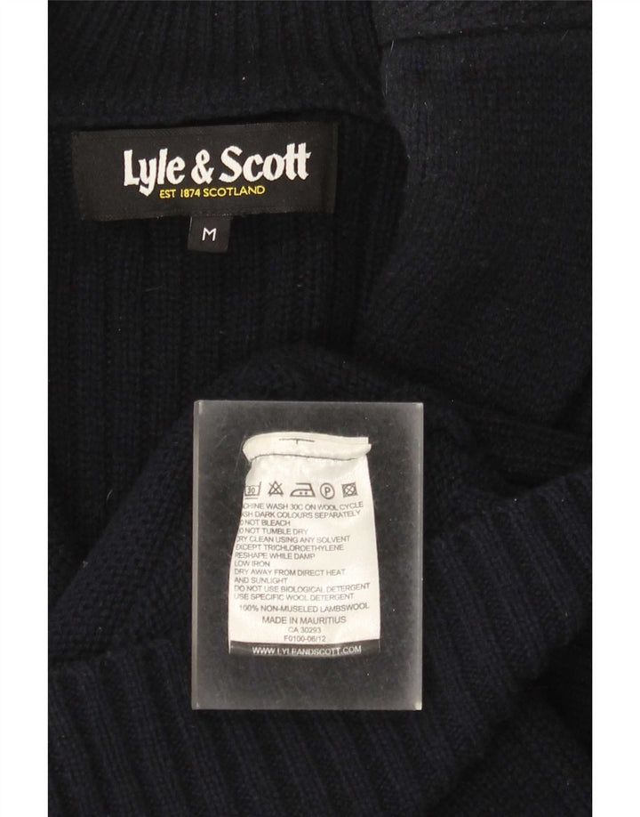 Lyle & Scott Herre cardigan sweater Medium marineblå lammeuld